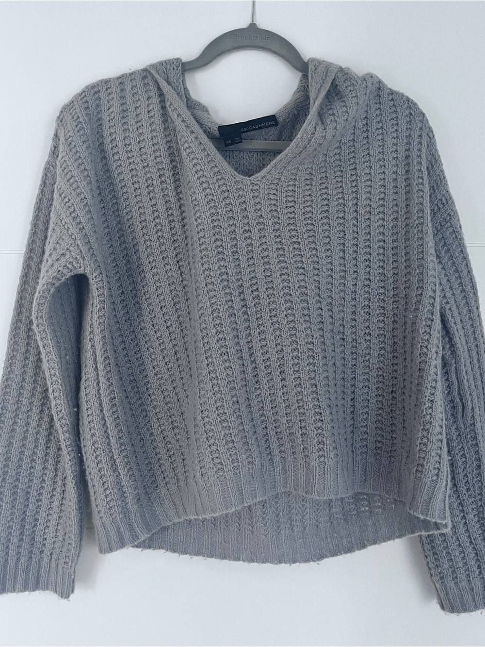Oversized Cashmere Lightweight Hoodie Light Gray